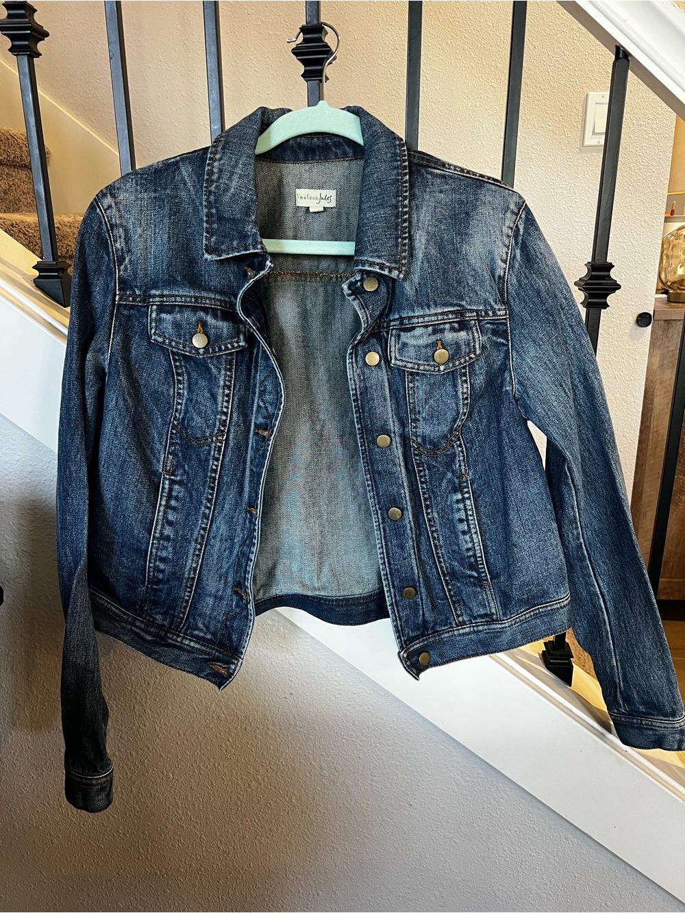 Maison Jules Dark Blue Washed Denim Jacket